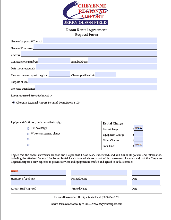 Conference Room Rental Cheyenne Regional Airport Jerry Olson Field